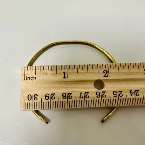 Brass bangle with “Compassion” stamped on it. Hammered finish. - Picture 3 of 5